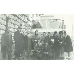   Work bus trip. The people in the picture and the photographer are unknown. Black and white photo, original paper image. (2793417)