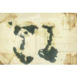 Garden drinking. Group photo of men outdoors. The people in the photo and the photographer are unknown. Original photo. Black and white photo card, postcard. (2793420)