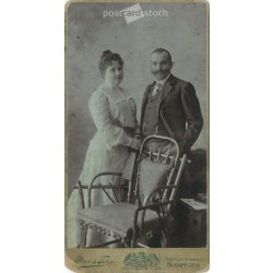   Photographed by Mai and Partners photo studio, Budapest. The person in the photo is unknown. Original cabinet photo / hardback photo / business card, CDV photo. (2793421)