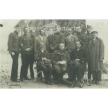 1927 - Budakeszi. Group photo of men (soldiers and civilians). The people in the photo and the photographer are unknown. Original photo. Black and white photo card, postcard. (2793433)