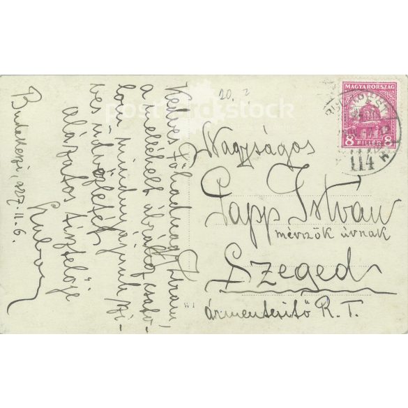 1927 - Budakeszi. Group photo of men (soldiers and civilians). The people in the photo and the photographer are unknown. Original photo. Black and white photo card, postcard. (2793433)