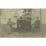 1914 - Family group photo, Kecskemét. The people in the photo and the photographer are unknown. Original photo. Black and white photo card, postcard. (2793434)
