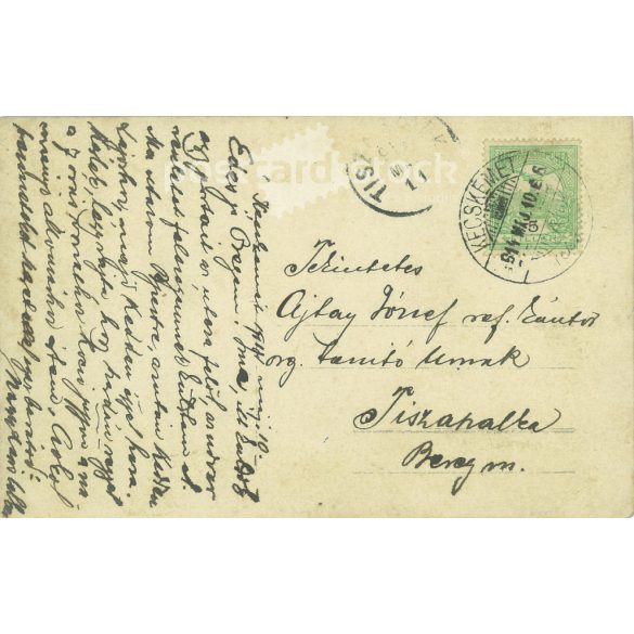 1914 - Family group photo, Kecskemét. The people in the photo and the photographer are unknown. Original photo. Black and white photo card, postcard. (2793434)