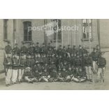 Military group photo. The identity of the people in the photo is unknown. The photo was taken by Armin Schäffer’s studio. Original photo. Black and white photo card, postcard. (2793436)