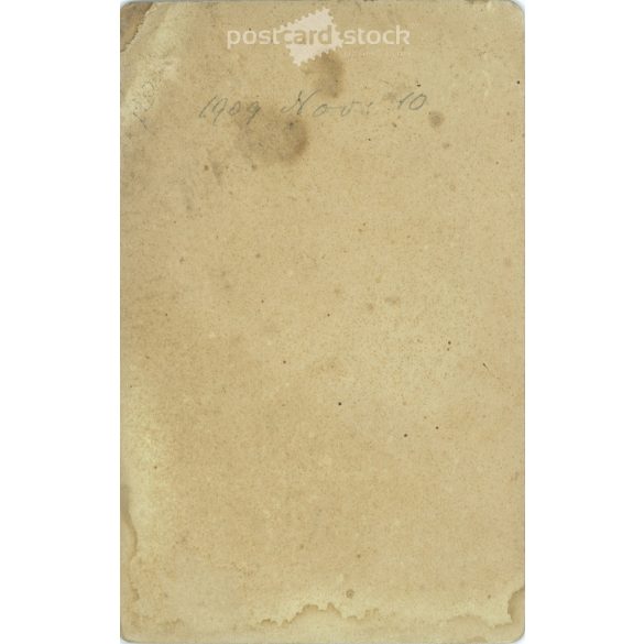 1909 - November, with the caption Lali, studio photo of a young officer. The person in the photo and the photographer are unknown. Black and white, large-sized, laminated photo, original paper image. (2793438)