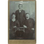 Photo taken at Henrik Herz’s photo studio, Budapest. Family group photo, studio photo. The identity of the people in the photo is unknown. Original  Cabinet card / CDV photo / hardback photo. (2793443)