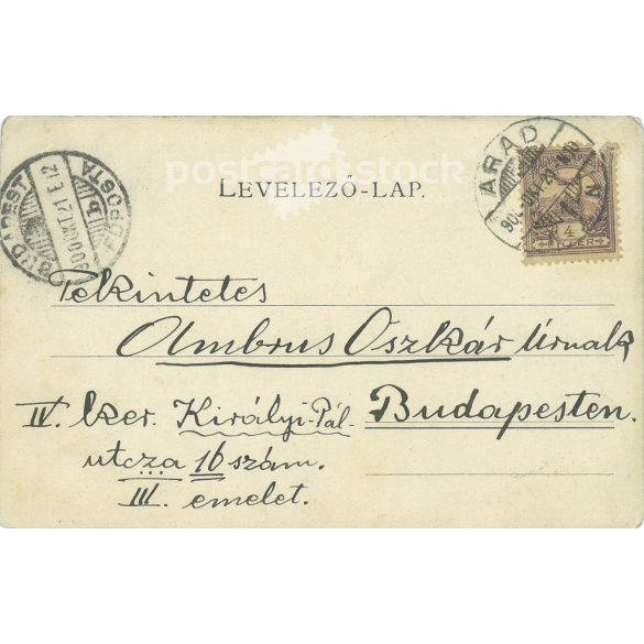 1900. - Arad. Statue of Liberty (Martyrs). Old photo. Black and white photo sheet, postcard. (2793450)