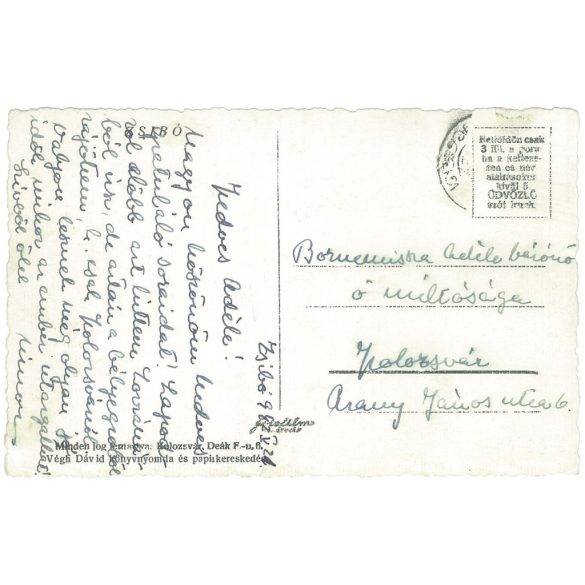 1982 - Zsibó, Wesselényi Castle. Black and white photo sheet, old postcard (2793460)