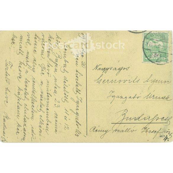 1912 - The statue of Count Károly Leiningen-Westerburg, General of the Army, in Törökbecsé, by Béla Radnai, unveiled on 17 September 1911. After 1918 it was pulled down by the Yugoslavs. Black and white photographic sheet, old postcard. (2793466)