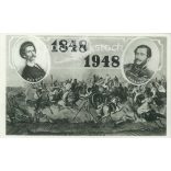 1948 - Battle of Capolna. Water painting by Mór Than. Black and white old postcard. (2793472)