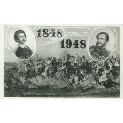   1948 - Battle of Capolna. Water painting by Mór Than. Black and white old postcard. (2793472)