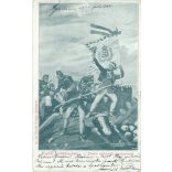 1901 - Hungarian War of Independence. Red fusiliers at Szolnok. Published by Károly Divald, Budapest. Old postcard. (2793479)