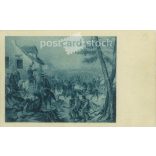 1930s. Damjanich's soldiers beat the enemy out of Szolnok in bloody street fighting. Old postcard (2793481)