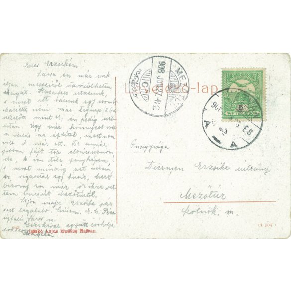 1908 - Hatavan, statue of the defender. Kossuth Square. Black and white photo sheet, old postcard. (2793490)