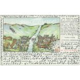1902 - The Battle of Isaseg (6 April 1849). Old lithographed postcard (2793499)