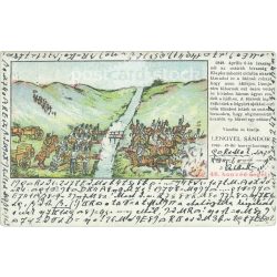   1902 - The Battle of Isaseg (6 April 1849). Old lithographed postcard (2793499)