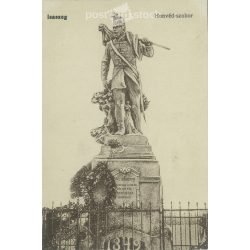   1905 - Isaszeg. National Defence Statue. Lithographed, old postcard. (2793506)