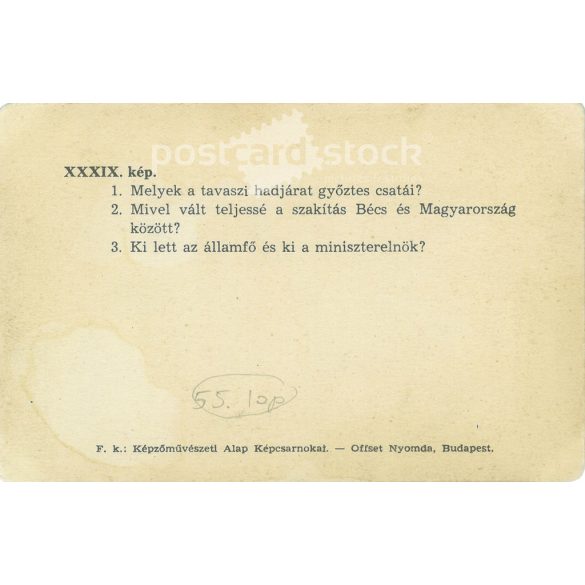 Early 1960s. Lajos Kossuth in the great church of Debrecen. Lithographed, old postcard (2793509)