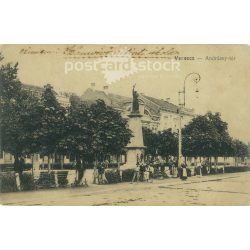   1917 - Versec. National Defence and National Guard Monument. The figure of Hungaria holding a laurel wreath is cast in iron. Black and white photo sheet, old postcard. (2793529)