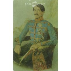   1904 - Ernő Kiss (1799-1849) Colonel in the 2nd Imperial and Royal Hussar Regiment, Lieutenant General of the Hungarian Defence Forces during the War of Independence. Coloured lithograph. Old postcard (2793536).