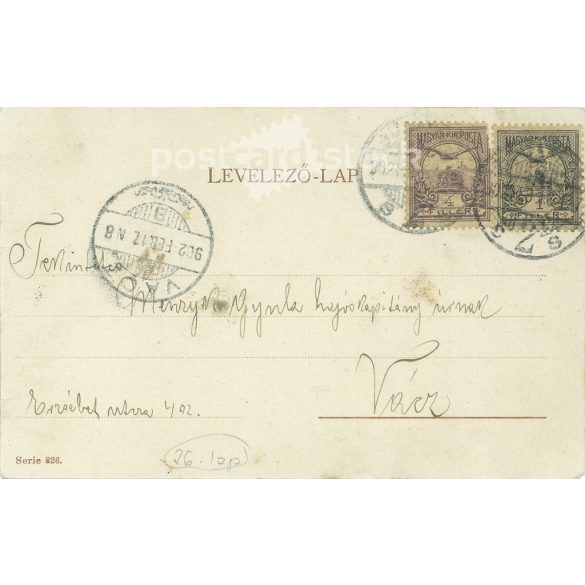 1902 - Petőfi's Songs series. The sea has risen (Pest, 30 March 1848), drawing by Pál Vágó. Old postcard. (2793538)