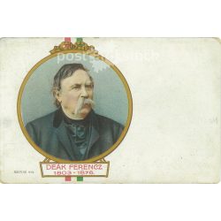   1914 - Ferenc Deák (1803-1876) Member of Parliament for the district of Zalaszentgrót. Coloured lithograph. Old postcard (2793541).