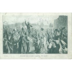   1899 - Kossuth gives a speech in Cegléd in the autumn of 1848. Old postcard (2793544)