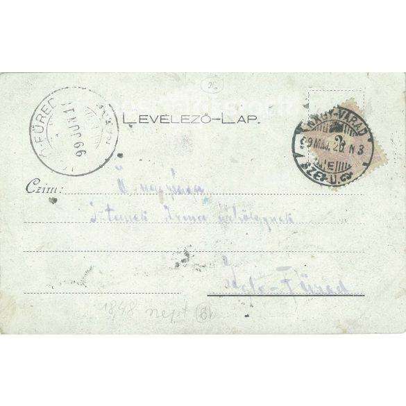 1899 - Kossuth gives a speech in Cegléd in the autumn of 1848. Old postcard (2793544)