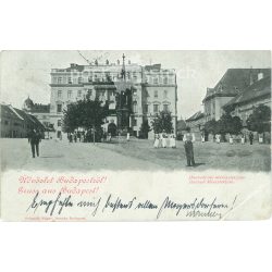   1900 - Budapest. Ministry of Defence. Black and white photographic sheet, old postcard. (2793562)