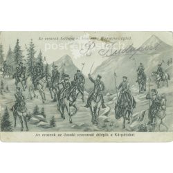   1917 - Invasion and expulsion of the Russians from Hungary. Old postcard (2793563)