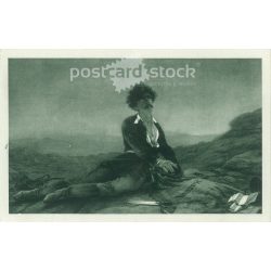   1923 - Death of Petőfi (oil painting by Viktor Madarász, 1875). Old postcard (2793573)