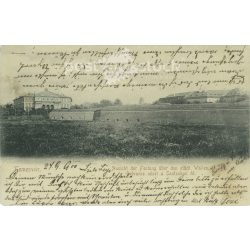   1900 - The walls of Timisoara Castle in the early 1900s. Black and white photo sheet, old postcard (2793580)