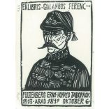 Exlibris - Ferenc Galambos. Ernő Pöltenberg, Honvéd General (1813. Arad 6 October 1849. woodcut (2793594)