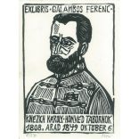 Exlibris - Ferenc Galambos. Woodcut of the Honvéd General Károly Knézich (1808. Arad 6 October 1849) (2793595)