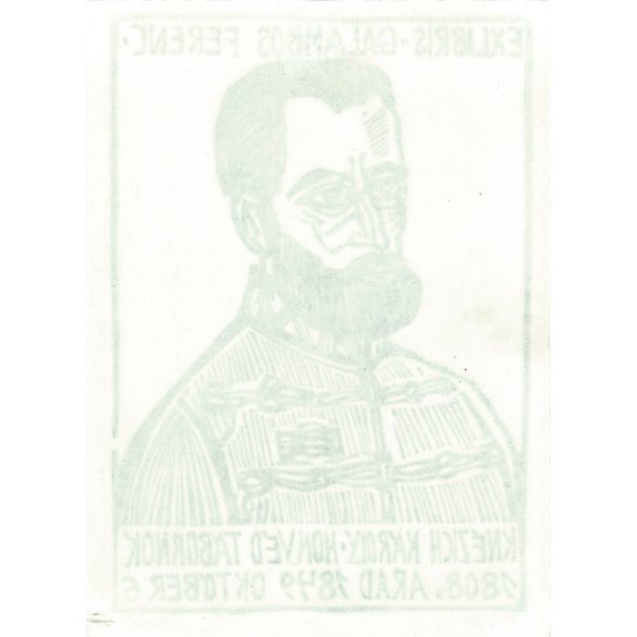 Exlibris - Ferenc Galambos. Woodcut of the Honvéd General Károly Knézich (1808. Arad 6 October 1849) (2793595)