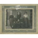 Early 1900s. Old family photo, studio shot. The people in the photo and the photographer are unknown. Black and white, large, laminated old photo, original paper image. (2793609)