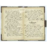 Late 1800s. Old, handwritten diary, unique transcription of 49 folk songs and poems. Original, board-bound edition. The author of the manuscript is unknown. Exciting, collector's item, original paper antique. (2793610)