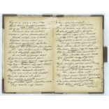 Late 1800s. Old, handwritten diary, unique transcription of 49 folk songs and poems. Original, board-bound edition. The author of the manuscript is unknown. Exciting, collector's item, original paper antique. (2793610)