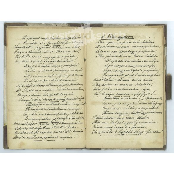 Late 1800s. Old, handwritten diary, unique transcription of 49 folk songs and poems. Original, board-bound edition. The author of the manuscript is unknown. Exciting, collector's item, original paper antique. (2793610)