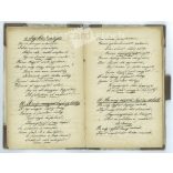 Late 1800s. Old, handwritten diary, unique transcription of 49 folk songs and poems. Original, board-bound edition. The author of the manuscript is unknown. Exciting, collector's item, original paper antique. (2793610)