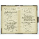 Late 1800s. Old, handwritten diary, unique transcription of 49 folk songs and poems. Original, board-bound edition. The author of the manuscript is unknown. Exciting, collector's item, original paper antique. (2793610)