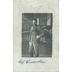   1917 - Military photo. With K.u.K. stamp. The person and the creator of the photo are unknown. Original old photo. Black and white photo sheet, old postcard. (2793613)