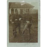 1917. Full-length photo of young officers. The person in the photo and the photographer are unknown. Original old photo. Black and white photo sheet, old postcard. (2793616)