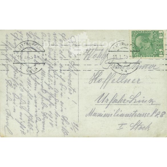 1915. Studio photo of a young officer, Salzburg stamped. The person in the photo and the photographer are unknown. Original old photo. Gelatin silver. Black and white photo plate, old postcard. (2793619)