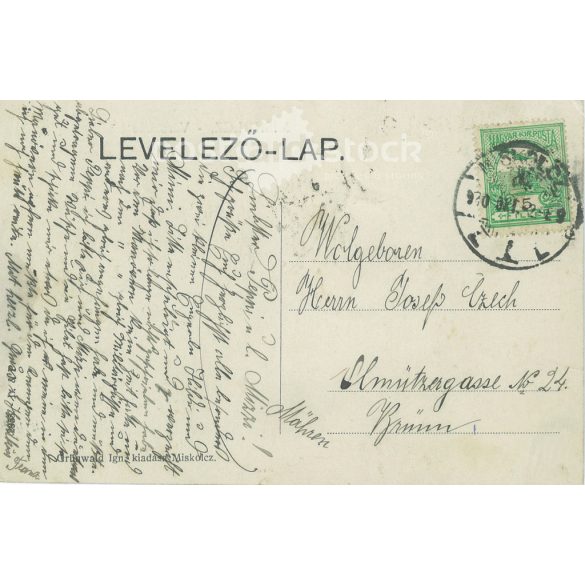 1910 - Miskolc. Town Hall Square. Original paper image. Colored photo, old postcard. (2793623)