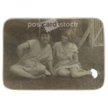 1920 - Visegrád. Cheerful moments. The people in the picture and the photographer are unknown. Old photo. Black and white photo, original paper photo. (2793630)