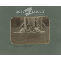   1920 - Visegrád. Cheerful moments. The people in the picture and the photographer are unknown. Old photo. Black and white photo, original paper photo. (2793631)