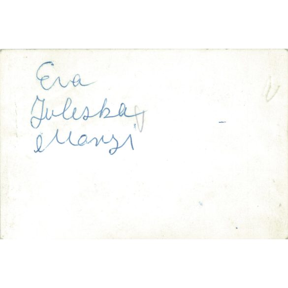 Ladies on board. Éva, Juliska, Marcsi. The identity of the people in the picture is unknown. Old photo. Black and white photo, original paper copy. (2793636)