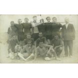 1952 - Szigetbecse football team. The people in the picture and the photographer are unknown. Old photo. Black and white photo, original paper photo. (2793637)