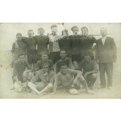   1952 – Szigetbecse football team. The people in the picture and the photographer are unknown. Old photo. Black and white photo, original paper photo. (2793637)